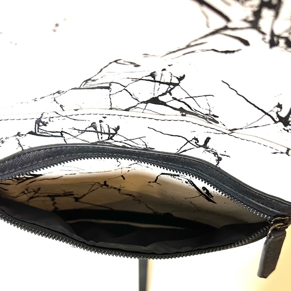 Guess Leather Backpack Black and White Marble Design - Picture 9 of 10